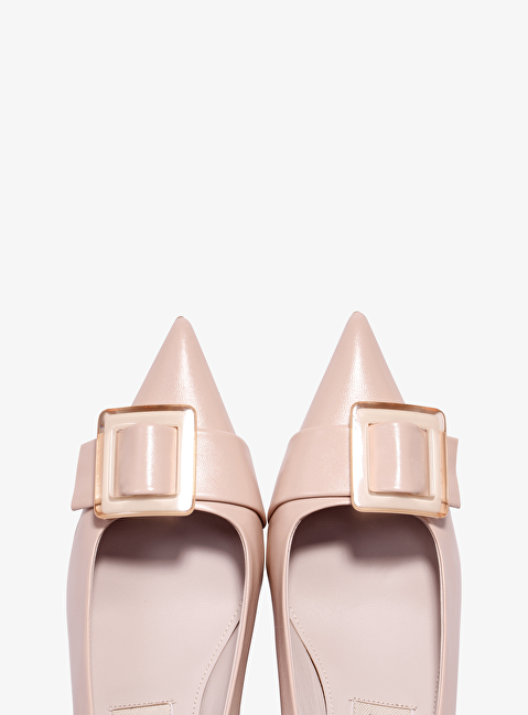 Pump Kitten Heel Leder Nude Delscher Fashion