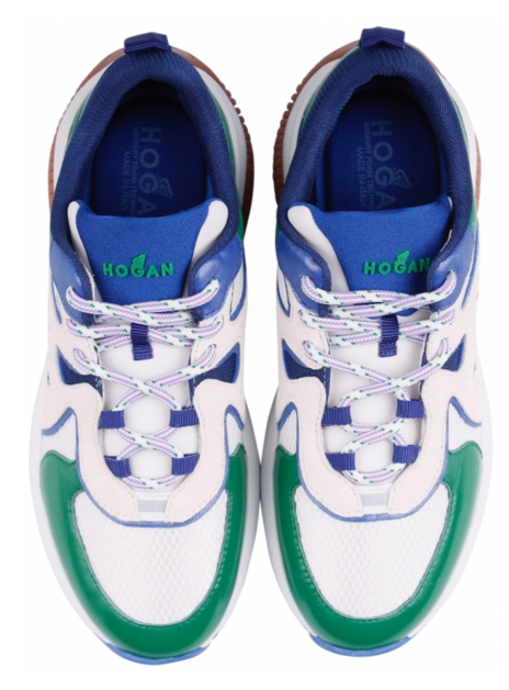 Sneaker Sport allacciato H597 wit kobalt groen