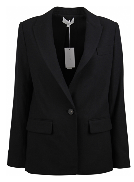 Blazer flannel wol zwart