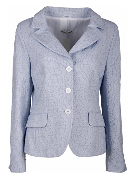 Blazer bloemmotief blauw wit