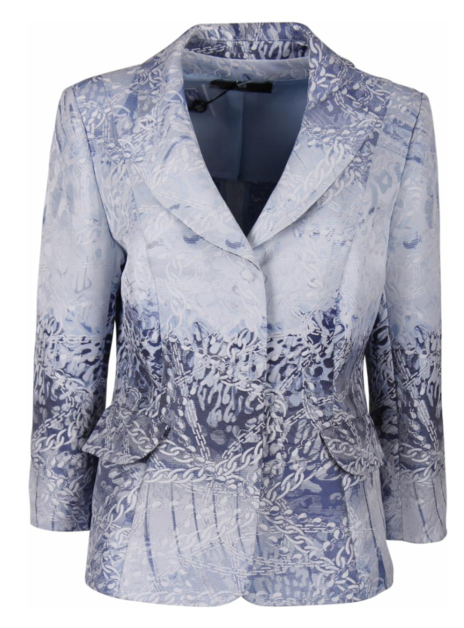 Blazer kettingmotief blauw wit