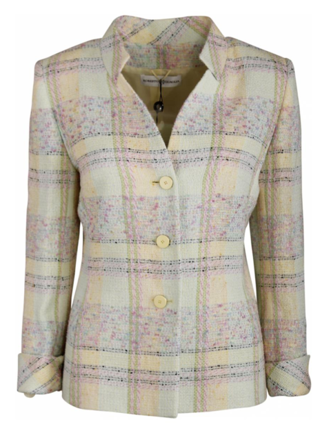 Blazer structuur ruit pastel