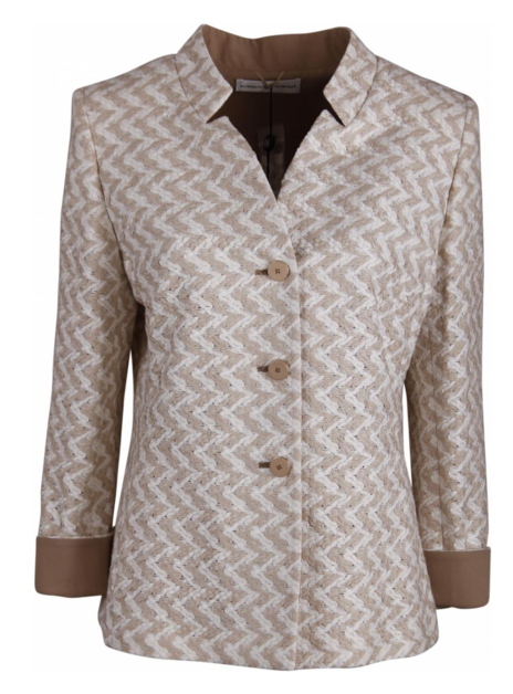 Blazer zigzag structuur offwhite, beige