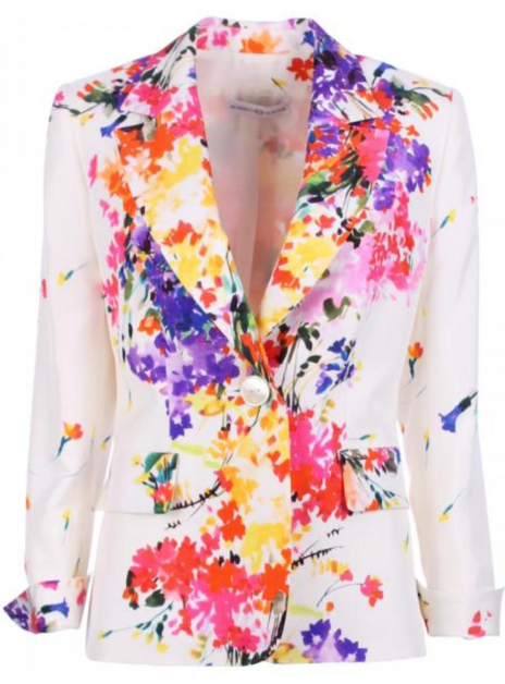 blazer zijde bloemprint