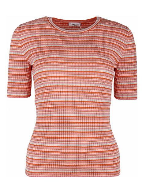 Pull streep oranje beige offwhite