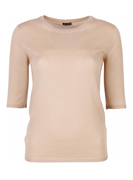 Pull cashmere beige korte mouw