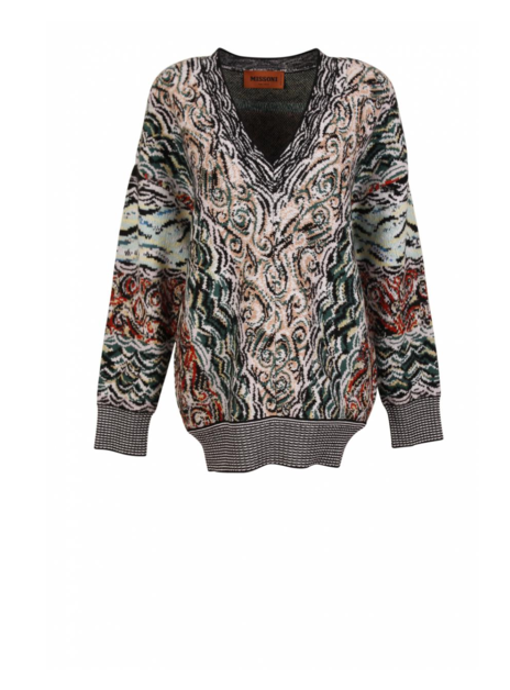 Pull cashmere multicolor v hals