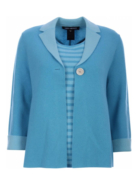 Vest kort aqua reversible a lijn