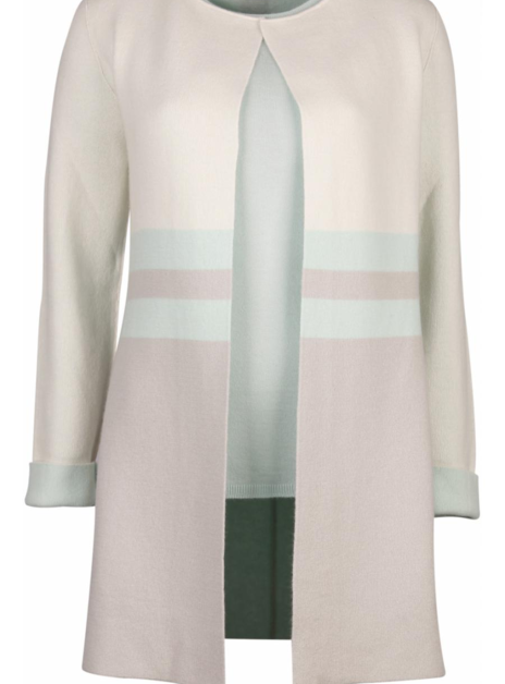 Vest cashmere reversible mintgroen