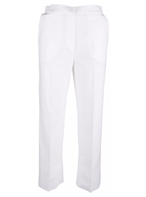 Broek katoen glad wit