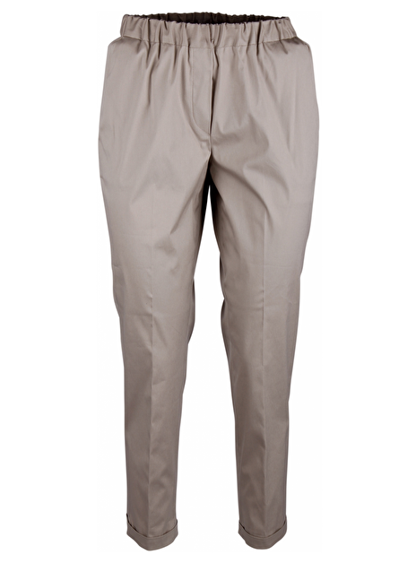 Broek glad katoen khaki