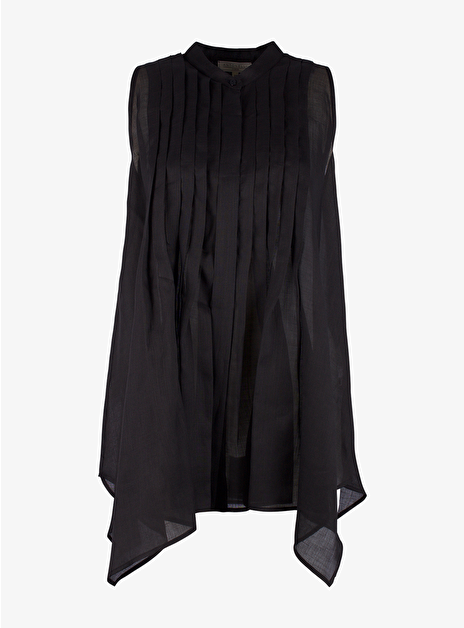 Blouse mouwloos linnen zwart