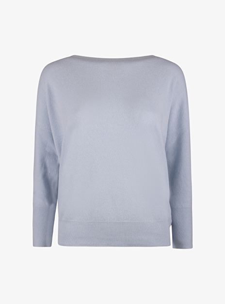 Pull boothals cashmere wol blauw