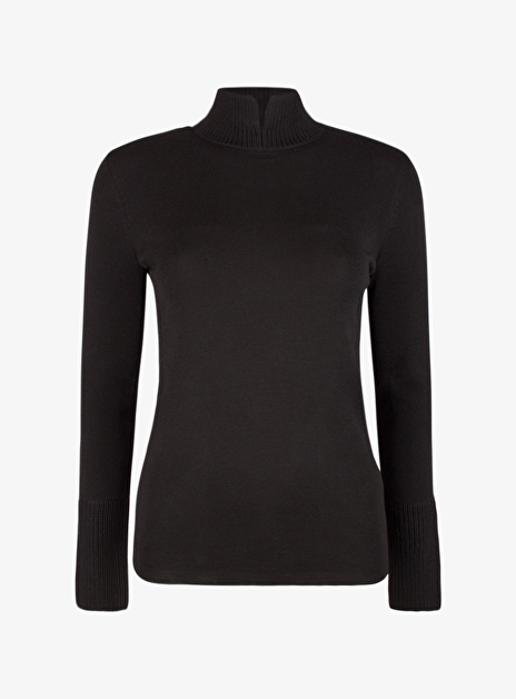 Pull ribbel col zwart