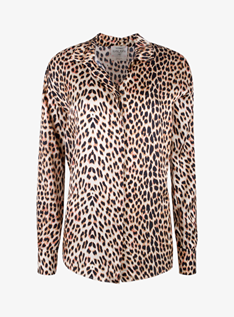 Blouse glans leopard