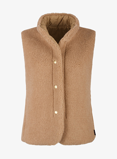 Bodywarmer reversible teddy glad cognac