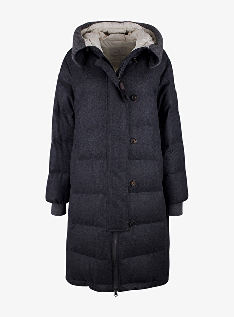 Jas padded wol antraciet grijs