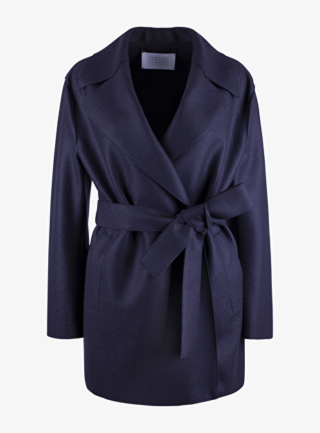 Jas trench boiled wool blauw
