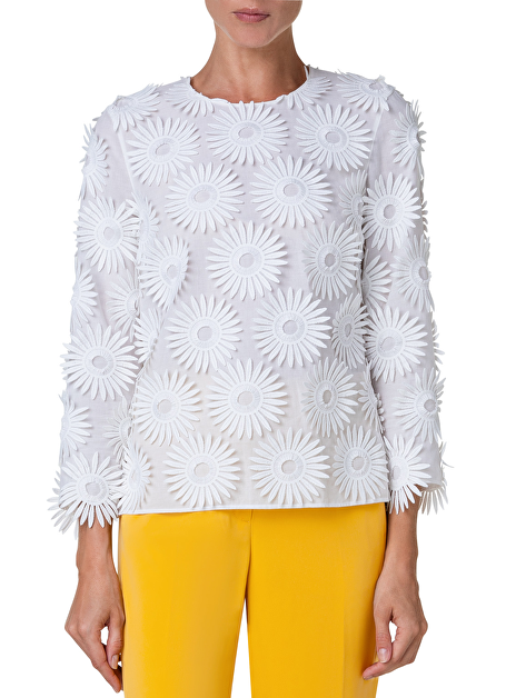 Blouse wit met bloemen