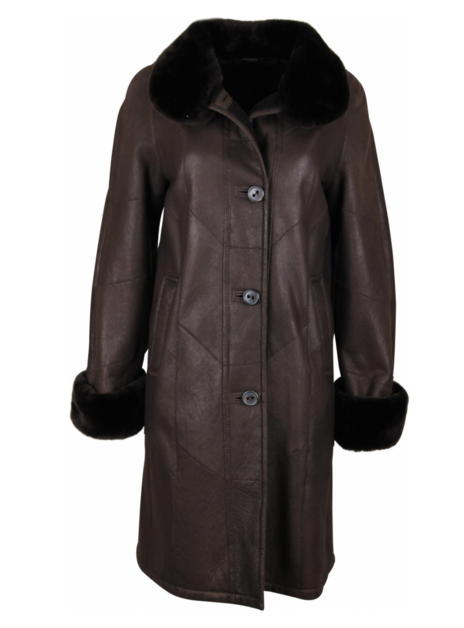 Jas coat leder bruin