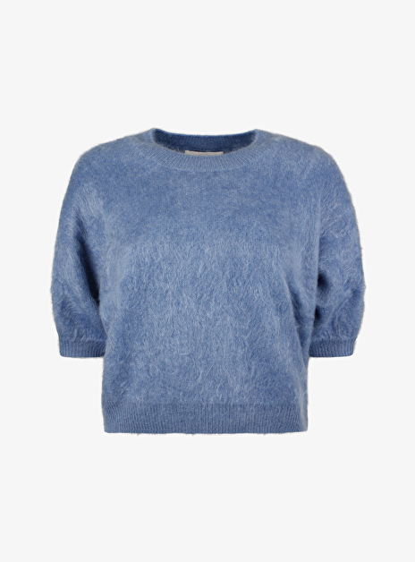 Pull brushed cashmere blauw