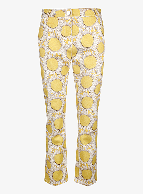 Denim zonnebloem print