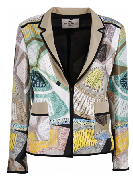 Blazer zijde met abstracte print