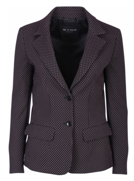 Blazer zwart met bordeaux en offwhite spikkel