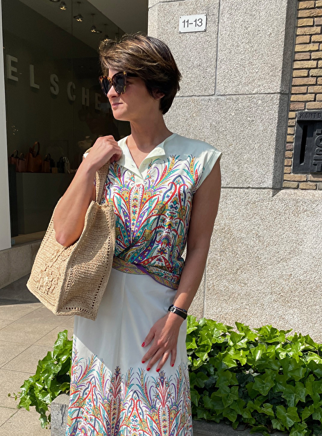 Shirt print groen multicolor