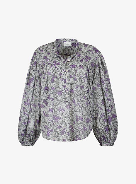 Blouse Salika wit zwart lila