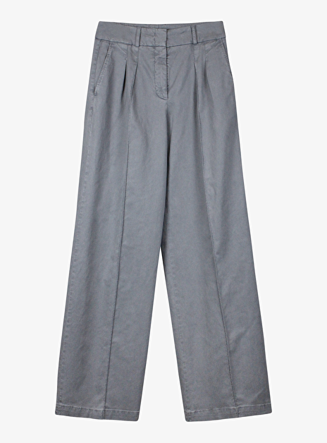 Pantalon recht katoen grijs