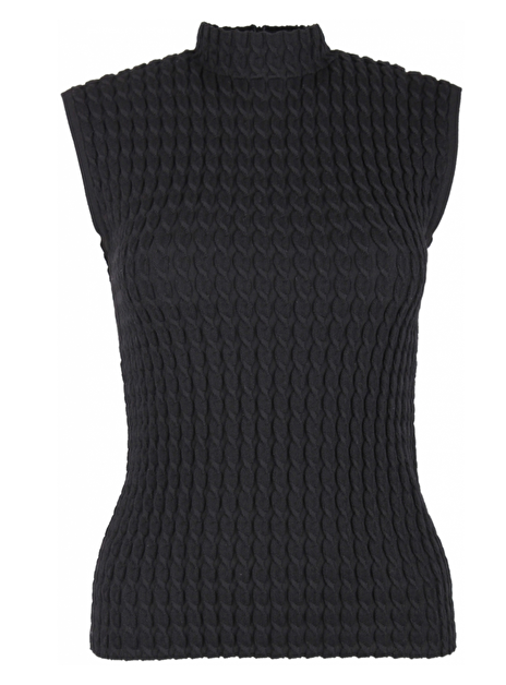 Top col structuur zwart