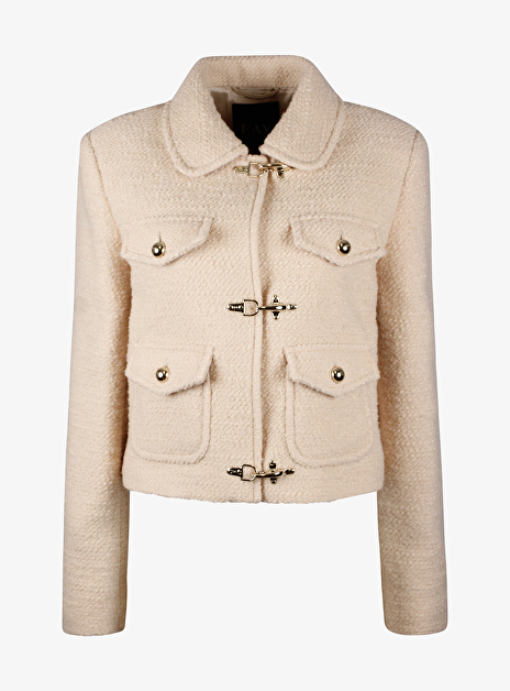 jasje kort bouclé nude beige