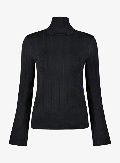 Pull col zwart plisse