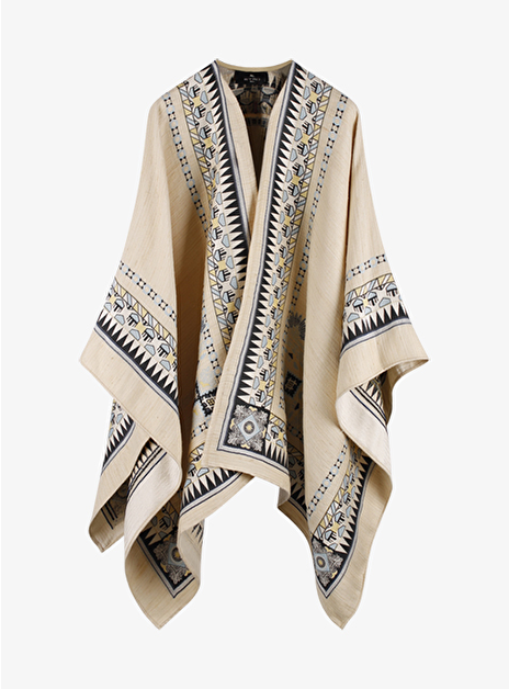 Cape abstract dessin creme blue