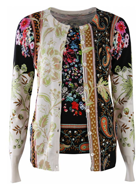 Twinset print offwhite zwart met bloemenprint