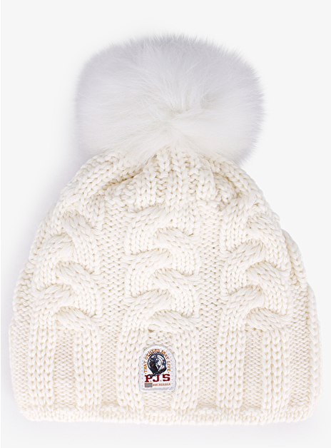 Muts kabel motief pompoen offwhite