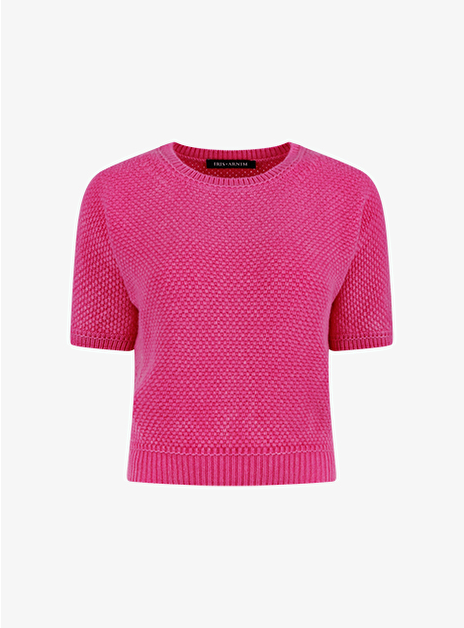 Pull Marita wafel dessin pink