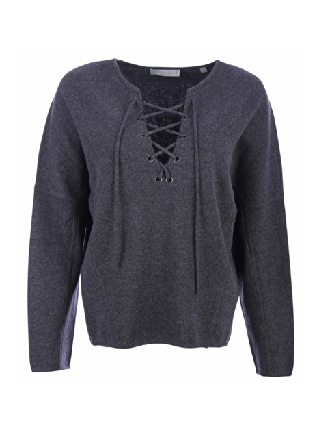 pull antraciet met vetersluiting