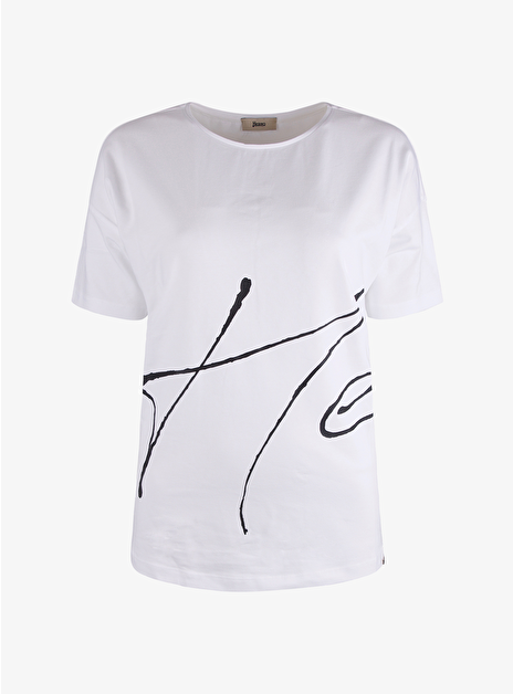 Shirt handschrift print zwart wit