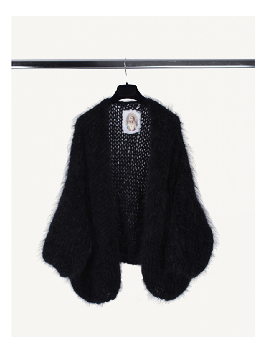Vest mohair zwart | DELSCHER. Fashion