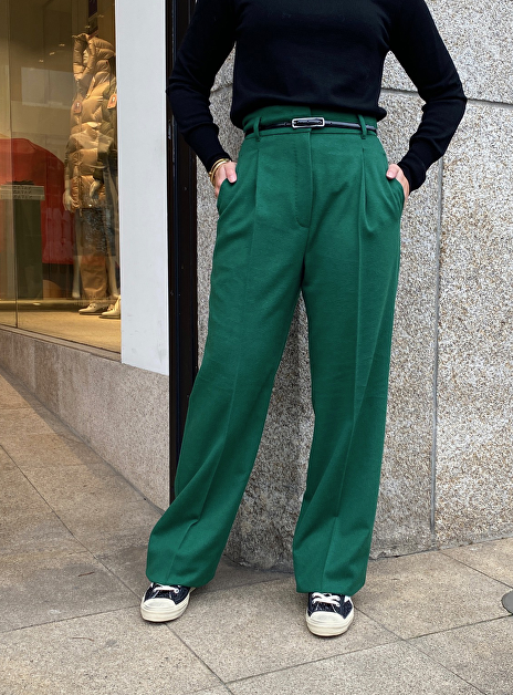 Pantalon zac wol groen