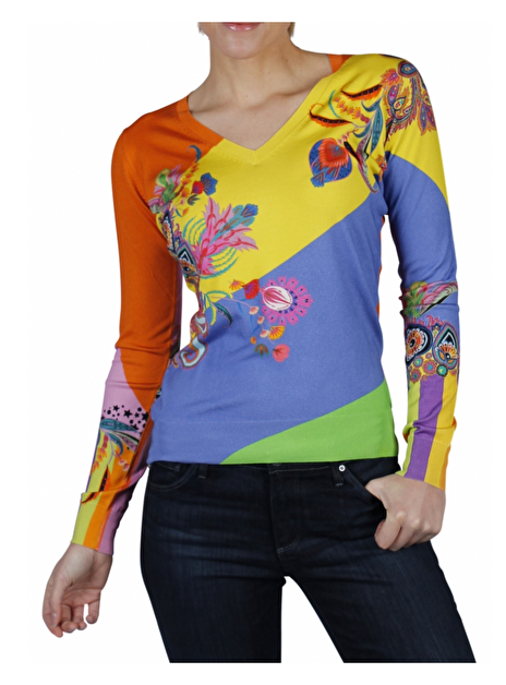 V-hals pull met print