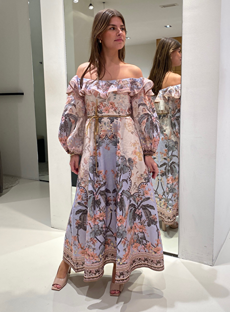 ワンピース Zimmermann 'Acension Plunge' dress ZIMMERMANN - ASCENSION PLUNGE MIDI DRESS - Eleonora Bonucci
