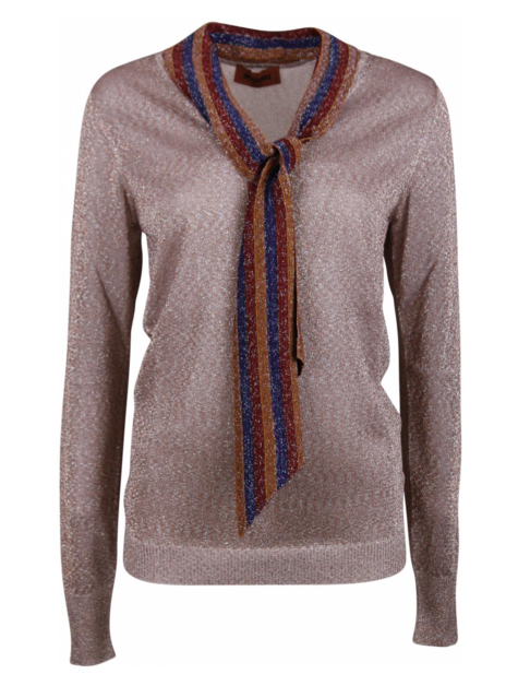 Pull rose glitter shawlkraag