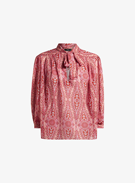 Blouse roze rood dessin