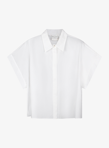 Blouse boxy korte mouw wit