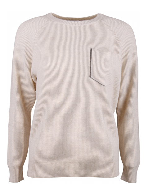 Pull cashmere beige melange