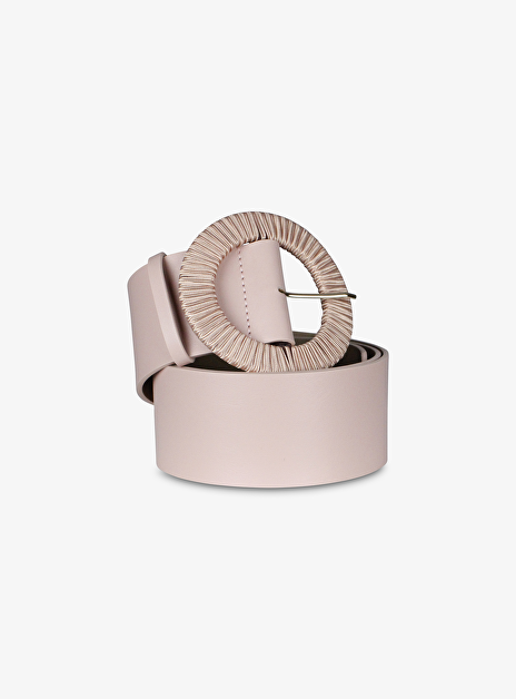 riem leder poeder roze met ronde gesp