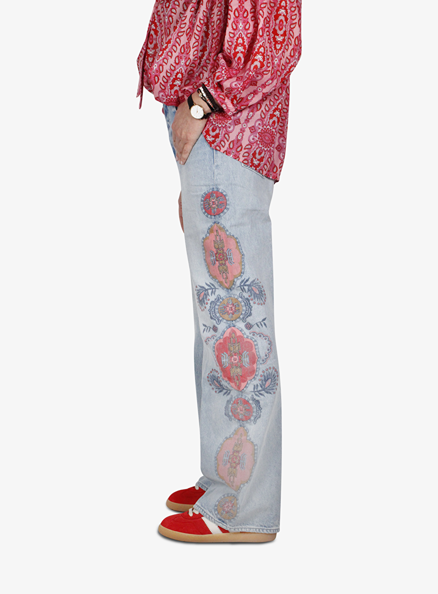 Jeans the maven sneak wash met bloemen print | DELSCHER. Fashion